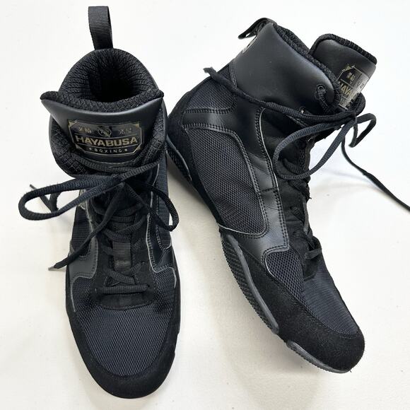 Hayabusa Pro Boxing Shoes Black Men’s Size 9 Women’s Size 10.5 Great Condition - Picture 1 of 10